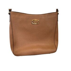Michael Kors Jet Set‎ Large Brown Leather Messenger Shoulder Bag